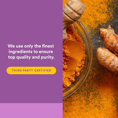 Third-party testing label indicating GMO and contaminant testing