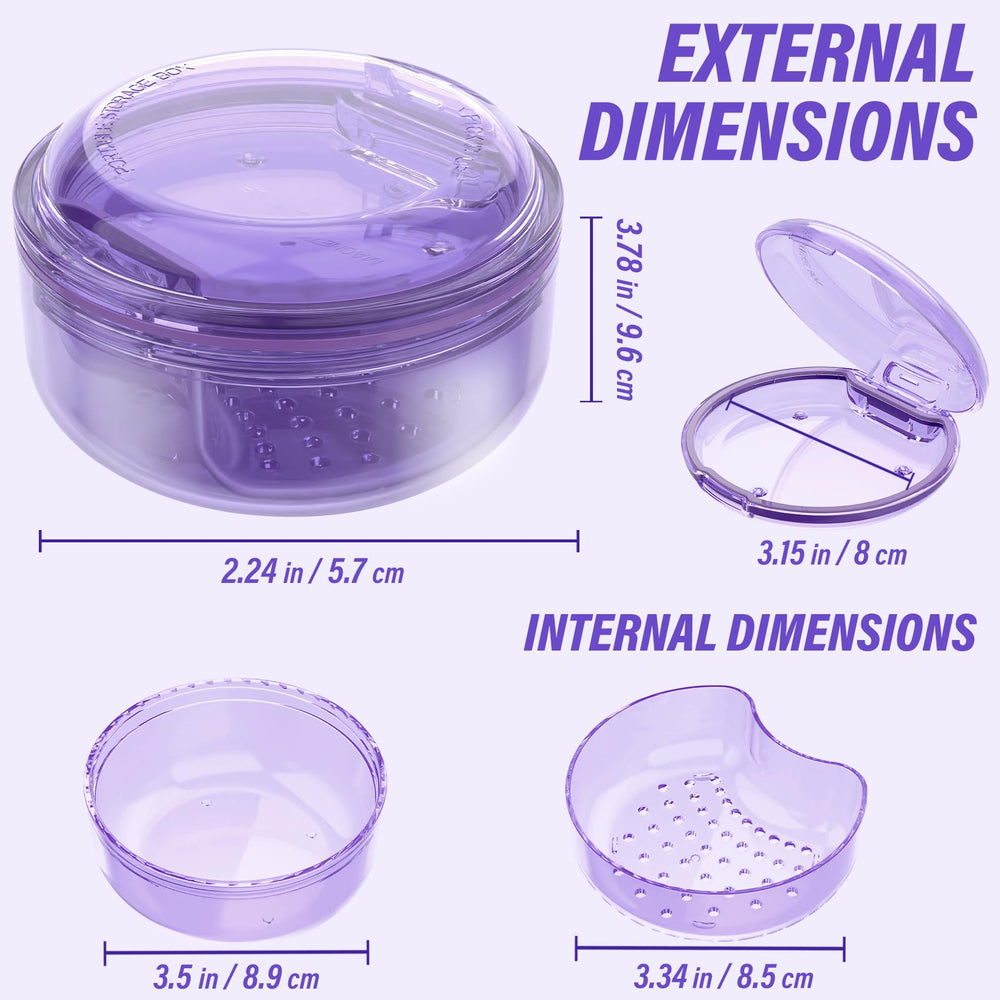 Multi-use denture case for mouth guards, braces and retainers