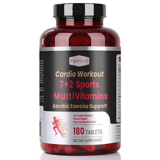 Label showing multivitamin with creatine and BCAA for cardio
