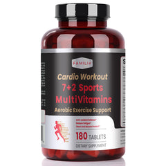 Label showing multivitamin with creatine and BCAA for cardio