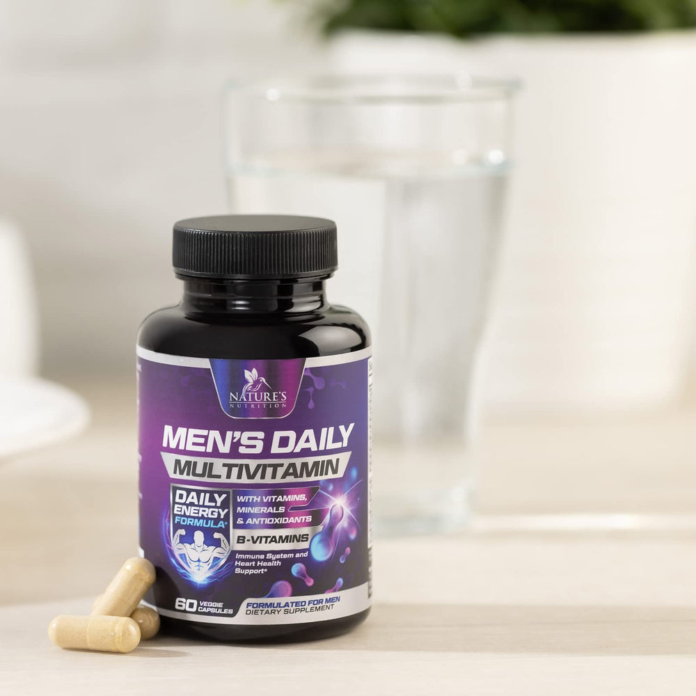 Product illustration concept for men’s multivitamin packaging