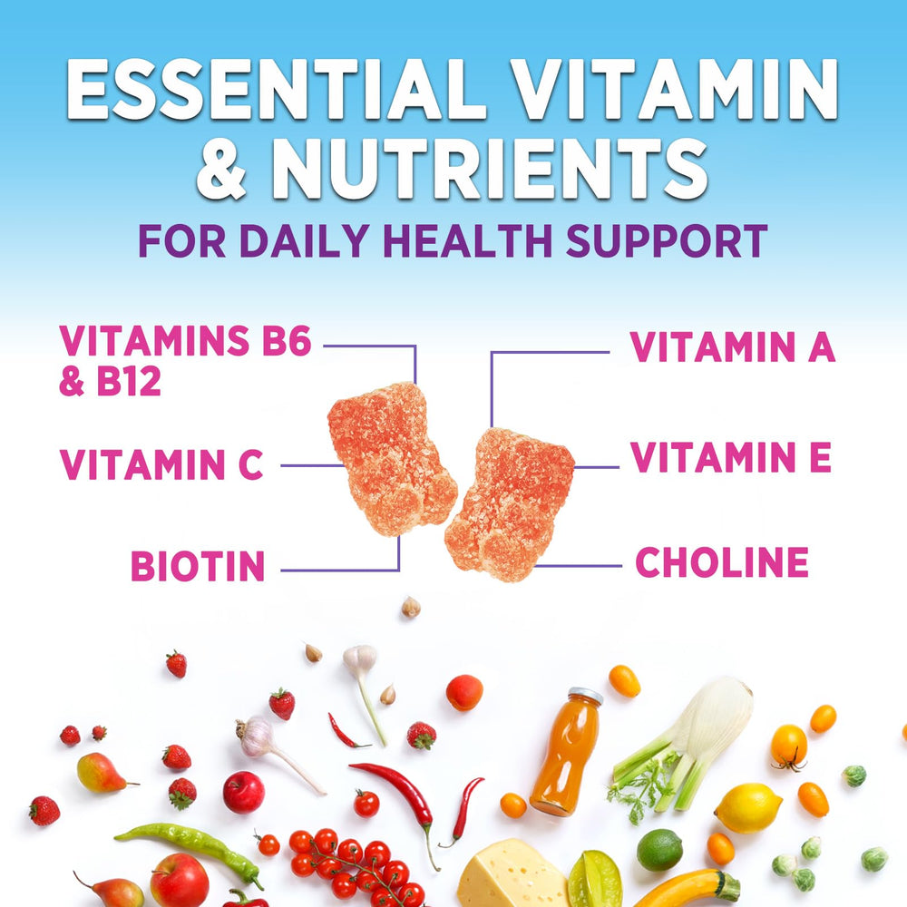 Lifestyle shot of multivitamin gummies for men and women