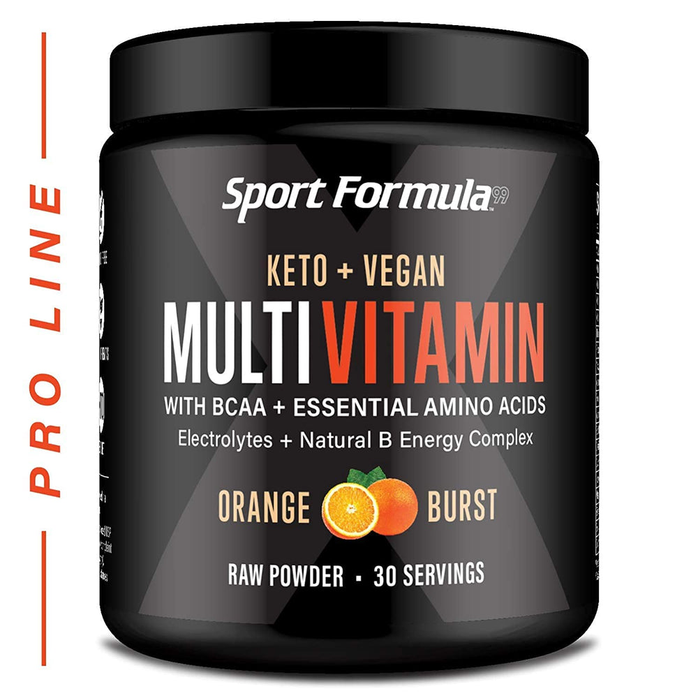 Front view of Multivitamin Powder Orange Burst Keto Drink Mix