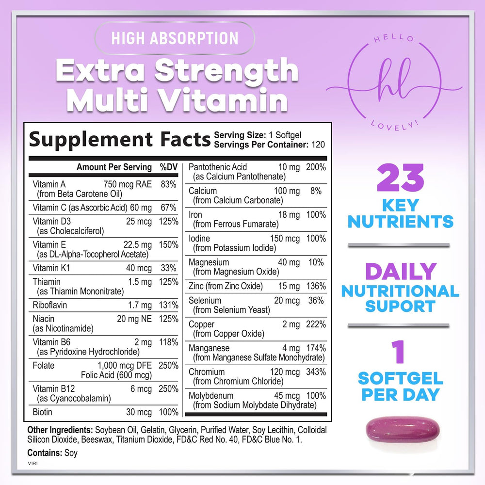 Product label showing vitamins and ingredients