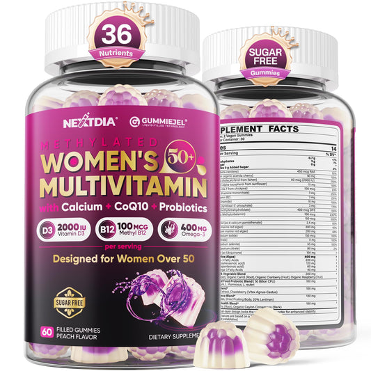 Bottle of NEXTDIA Multivitamin for Women 50+ Gummies