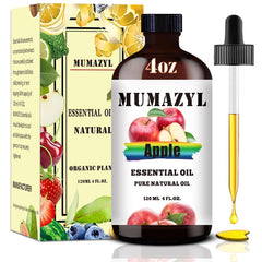 MUMAZYL apple essential oil front packaging shows bottle and box, evokes gifting benefit