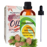 MUMAZYL Cedarwood oil in amber bottle protects aroma from UV light.