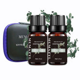 MUMAZYL Eucalyptus oil bottle closeup showing amber glass protecting crisp fragrance.