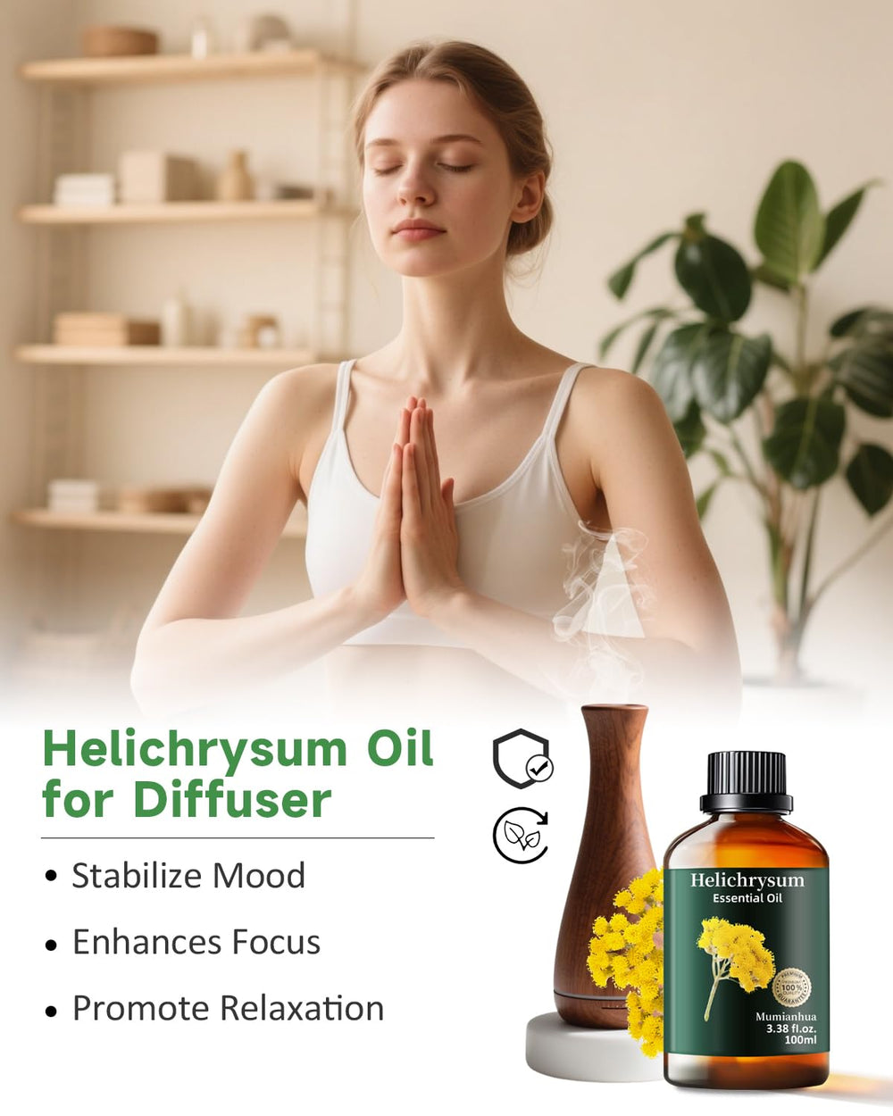Helichrysum essential oil diffuser setup