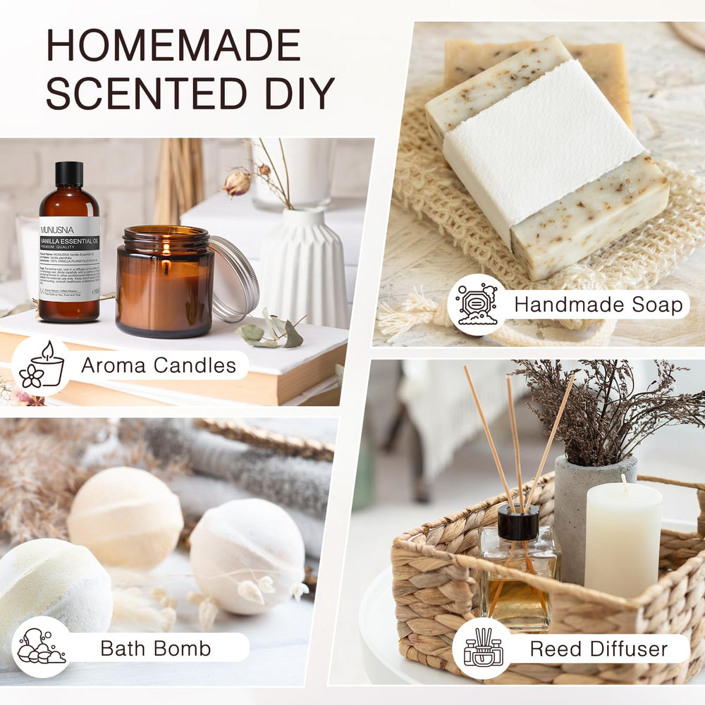 Amber glass packaging for vanilla essential oil