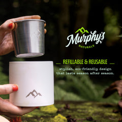 Close-up of Murphy's Naturals 9oz refill bottle for candle