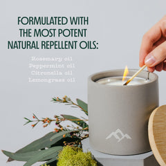 Outdoor patio scene with Murphy's Naturals refill candle