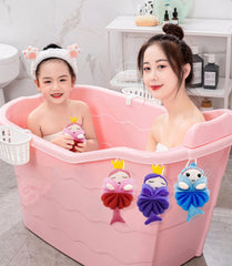 MURRI&MURRDI multicolor 3-pack mermaid loofahs ideal for kids baths