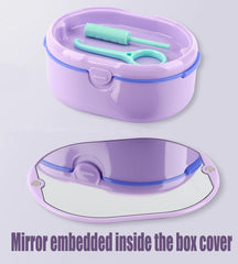 Purple retainer case used as mouth guard container – travel friendly