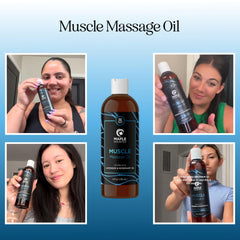 Front or side view of Muscle Massage Oil 8 oz bottle