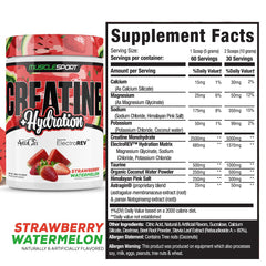 Close-up of Musclesport Creatine Hydration Strawberry Watermelon flavor powder