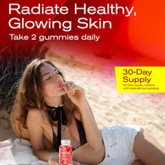 Radiant skin glow concept with sunless tan imagery