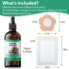Organic cold-pressed castor oil in 100 ml glass bottle