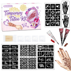 MuseLuxe brown-paste two-pack for realistic festival tattoos with subtle shading