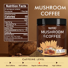 Premium Arabica coffee beans mixed with mushroom powder
