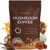 Mushroom coffee blend with 6 adaptogenic mushrooms and MCT oil.