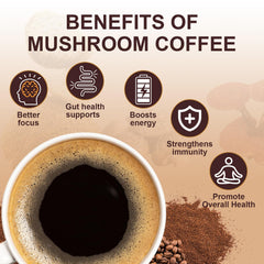 Close-up of ingredients showing six adaptogenic mushrooms