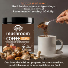 Mushroom coffee being prepared to mix into a beverage