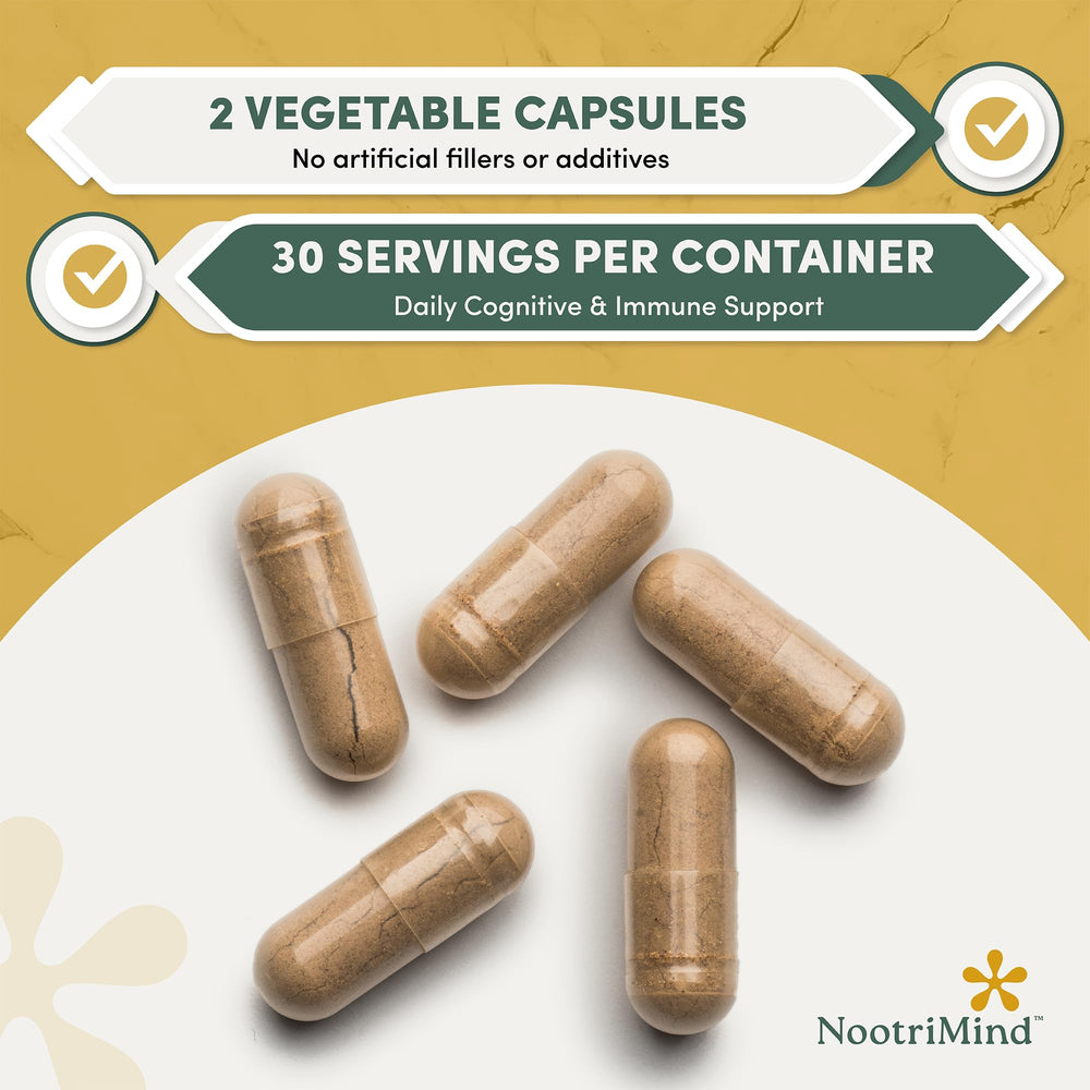 Gluten-free, Non-GMO label with 60 capsules bottle