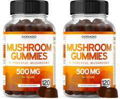 Mushroom Gummies 2500mg 10-in-1 blend - 120 gummies per pack (pack of 2)