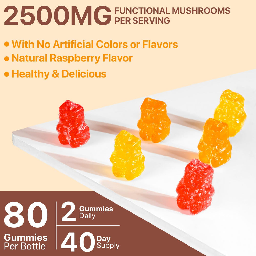 Serving size and gummy color close-up