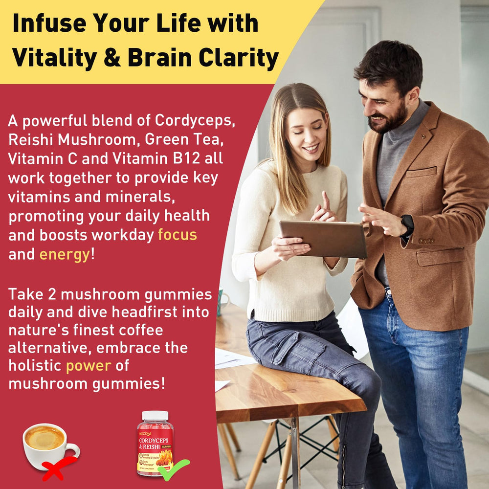 Energy and focus benefits represented by gummies