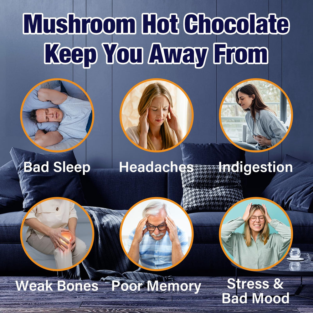 30-day supply per package of vegan mushroom hot cocoa