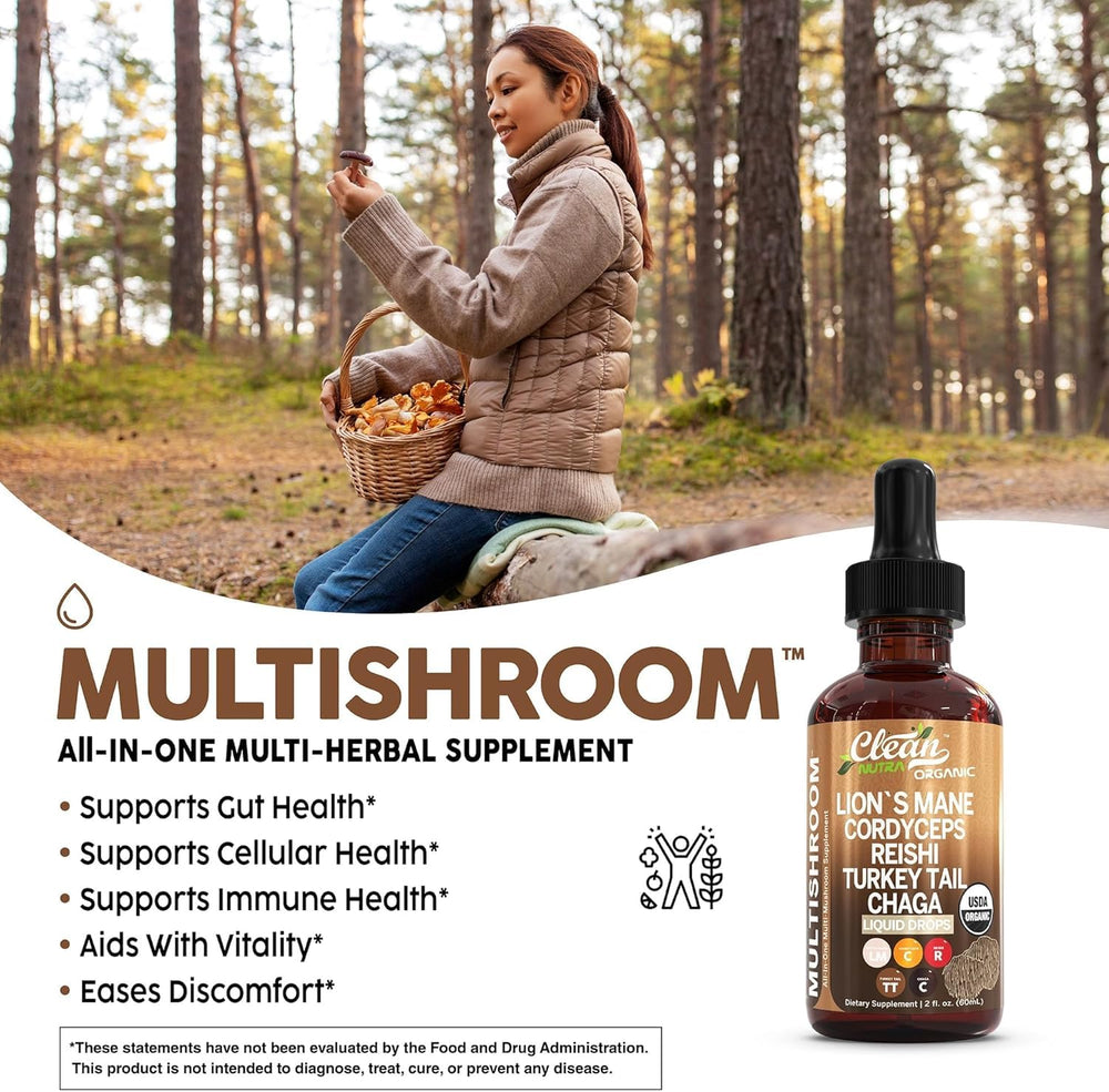 Maitake, Tremella and Oyster mushrooms in the liquid drops formulation