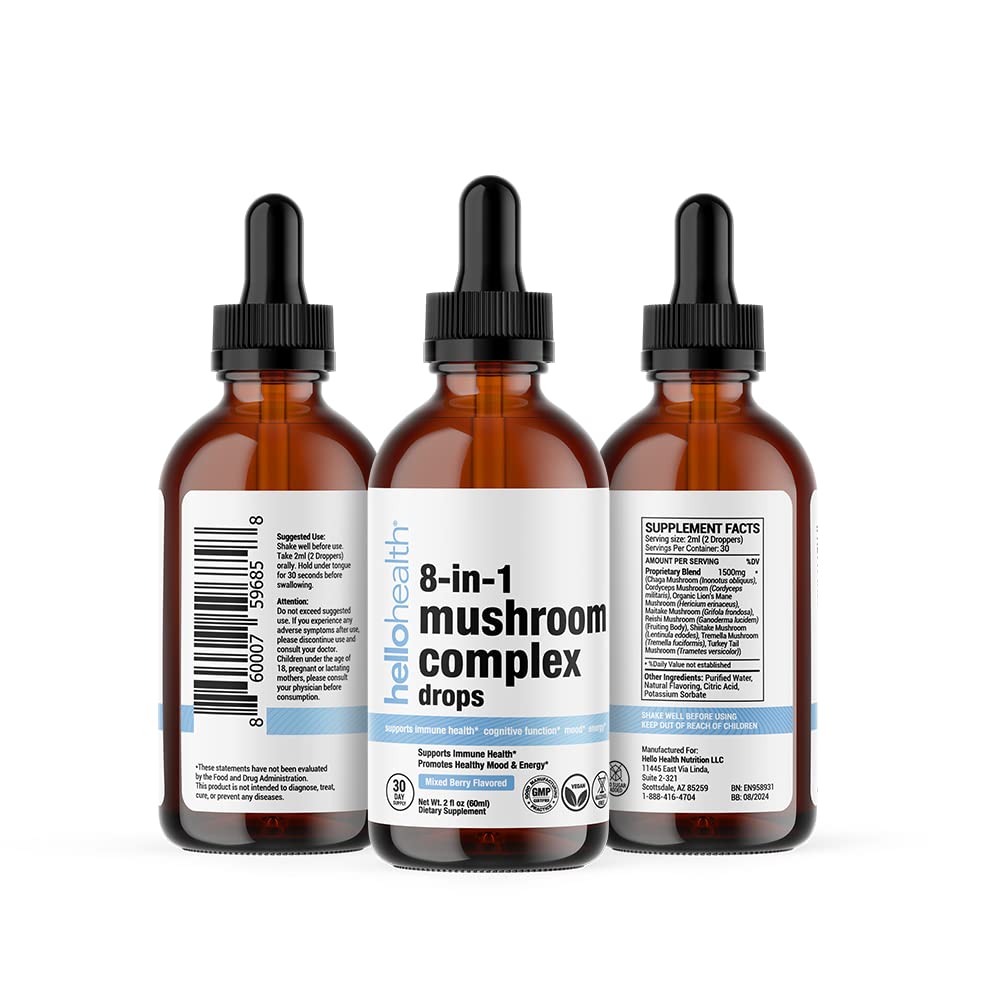 Usage directions for the mushroom liquid drops