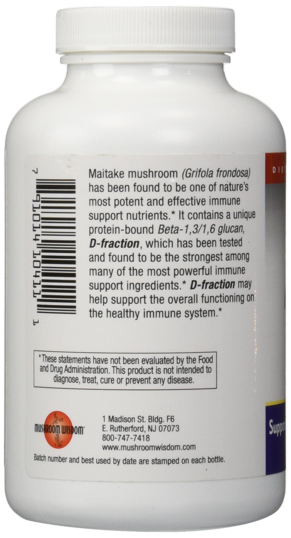 Close-up of Maitake D-Fraction capsules