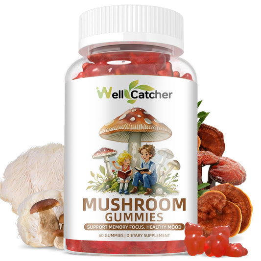 Mushroom Gummies with Ashwagandha bottle label