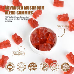 Pectin-based mixed fruit gummies close-up