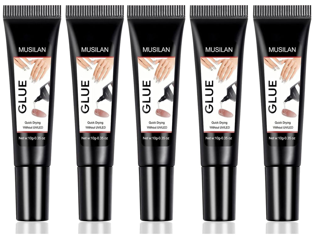 MUSILAN semi solid nail glue kit in action, precise, smooth application