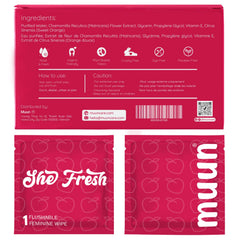 Muun Feminine Wipes on-the-go use ideal for workouts, travel, or daily errands.