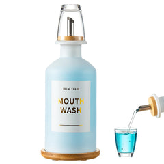 MUVEKA glass mouthwash dispenser with UV-protected white glass