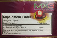 Mangosteen fruit with MX3 branding