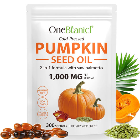 MXCZBSM Pumpkin Seed Oil with Saw Palmetto capsules bottle front view