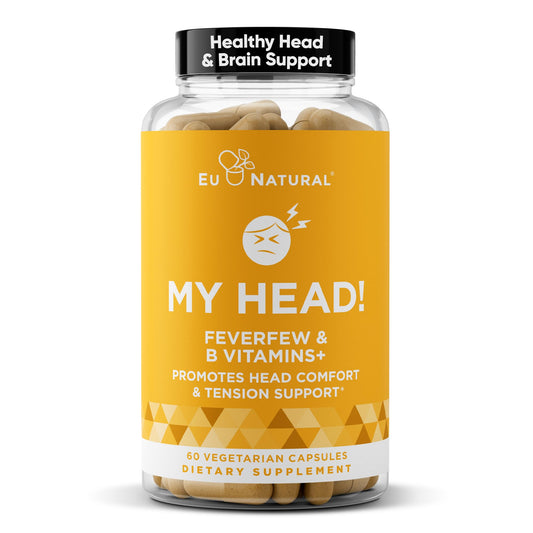 My Head! Headache Vitamins bottle on white background