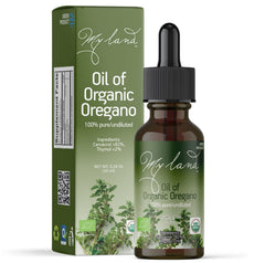 MY LAND Organic Oregano Oil Drops 10ml in amber glass dropper bottle