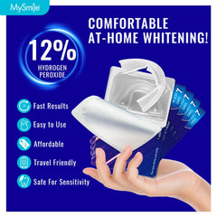 Opened MySmile whitening tray case showing prefilled trays