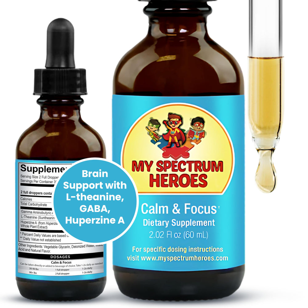 Bottle of My Spectrum Heroes Calm & Focus Drops