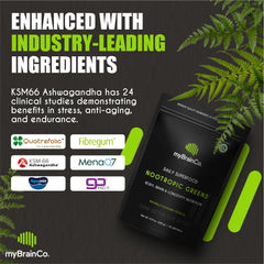 Gluten-free, FODMAP-certified vegan powder from myBrainCo Nootropic Greens