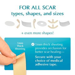 MyNewGel Advanced Scar Sheet on burn area provides protective coverage