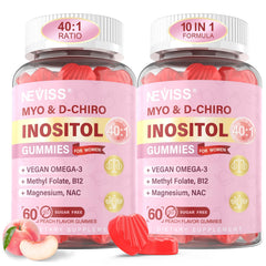 Hero shot of Myo-Inositol & D-Chiro Inositol Gummies for Women bottle, 120 count.