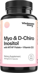 Front view of Myo-Inositol & D-Chiro Inositol capsules bottle, 360-count
